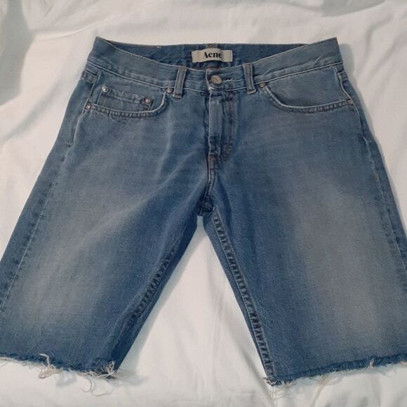 Acne Her Cut Denim Jean Shorts 31" Size Medium - Picture 1 of 7